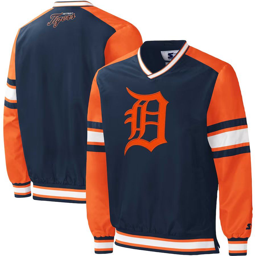 Maglioni & Felpe: Starter Detroit Tigers Navy Yardline V-Neck Pullover Windbre – Nuovo (secondo la descrizione) da Birsfelden venduto da Rockyourbuttoff
