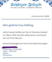 Oktoberfest Tisch 24. September 8 Personen 18:00Uhr