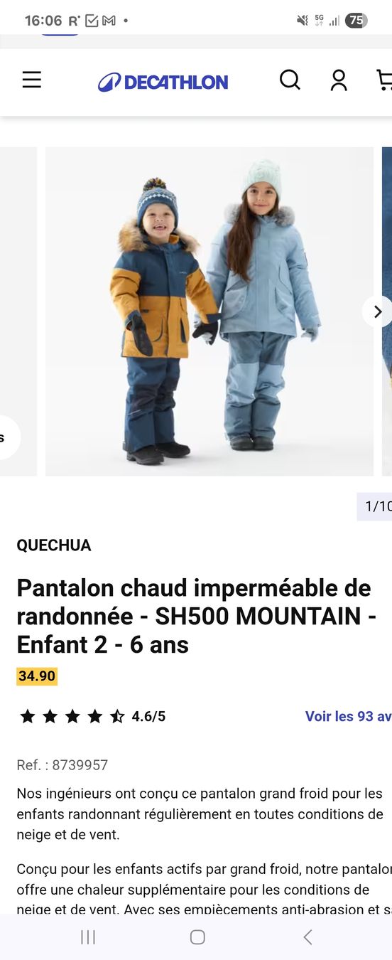 Decathlon Completi: Ensemble de ski Quechua, taille 3 - 4 ans – Usato da La Neuveville venduto da Sarfe 8