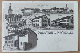 Schwarzweiss LITHO Souvenir de Reverolles um 1900