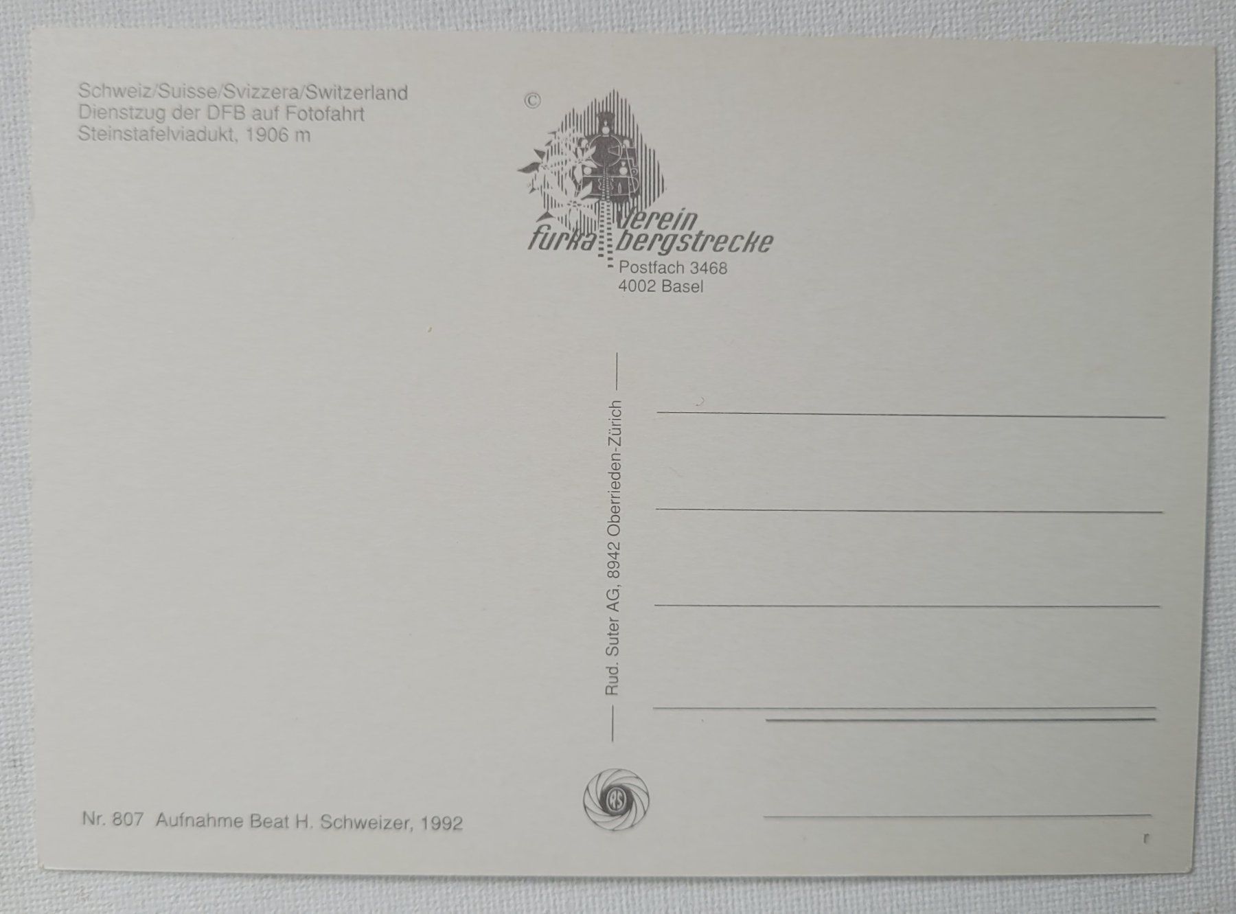 Cartoline postali: DIENSTZUG DER DFB - Steinstafelviadukt – Nuovo (secondo la descrizione) da Neftenbach venduto da Mador6 1