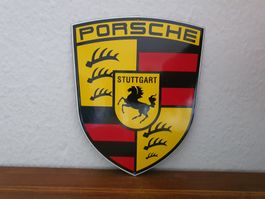 Emailschild Porsche Wappen Logo Emaille Schild Reklame Retro
