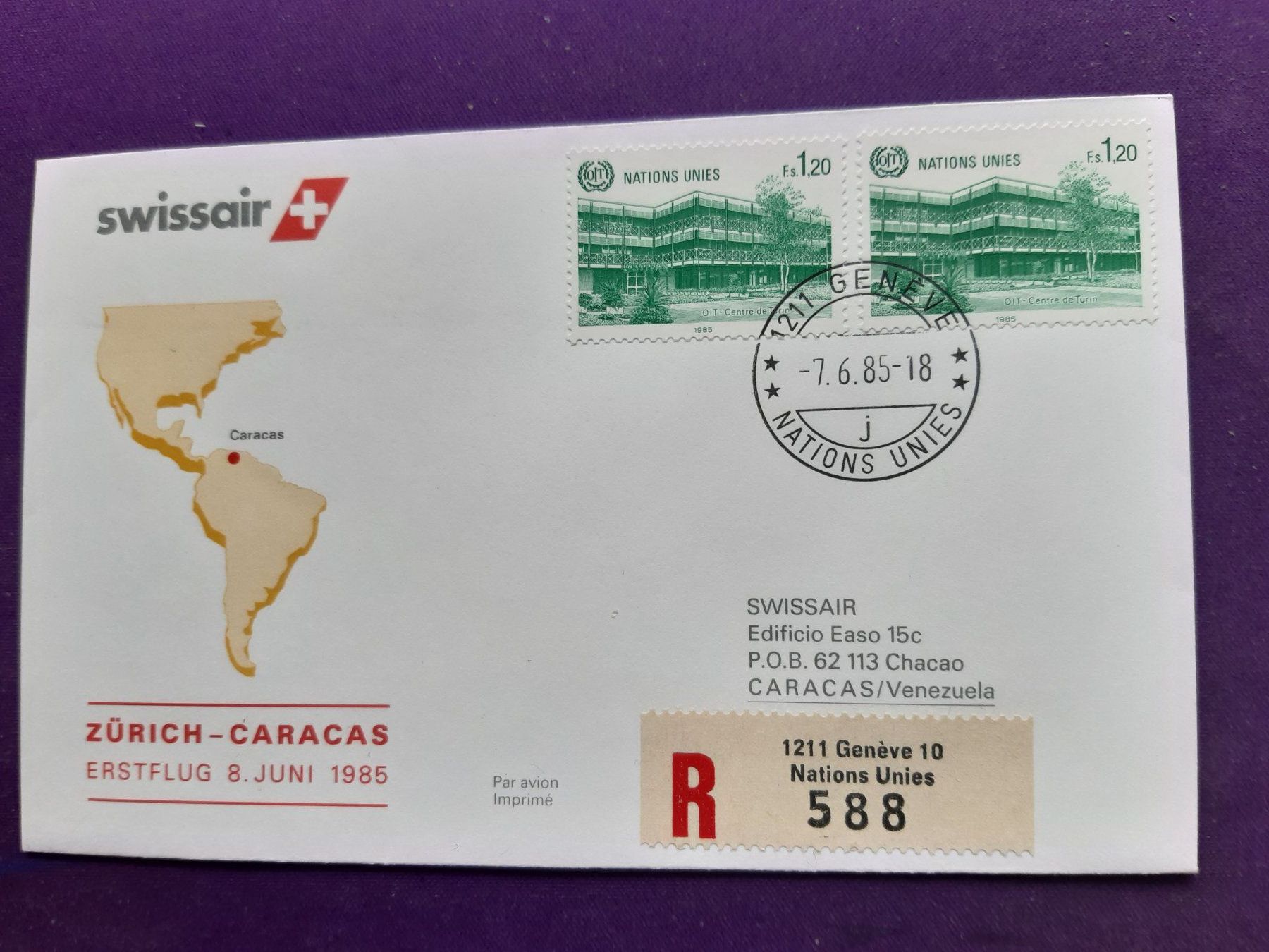 Alle Briefmarken: Flugbriefe 9 Stück, Nations unies, eingeschrieben – Neu (gemäss Beschreibung) aus Wangs von weisstannen01 1