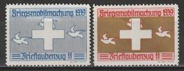 Brieftaubendienst Nr. 16/1 + 17/1 *