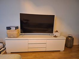 Ikea Besta Burs TV Bank mit Schubladen & Glasplatte