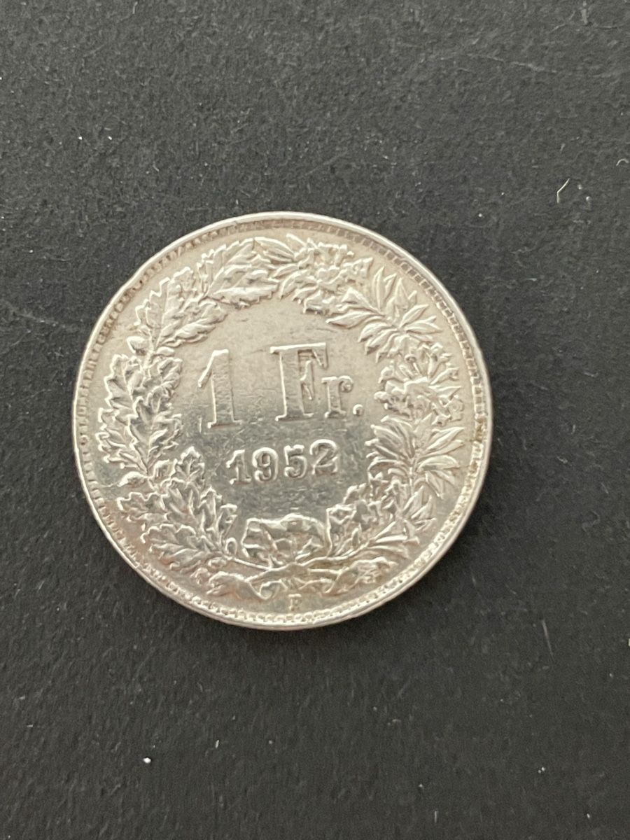 Alle Münzen: 1.- Silber CH Jahr 1952 – Gebraucht aus Meierskappel von Hala03