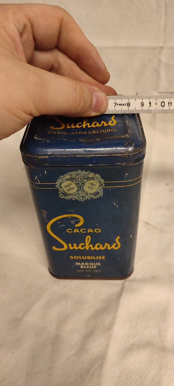 Suchard Dosen: Wunderschöne alte Blechdose von SUCHARD CACAO 16 cm – Gebraucht aus Gelterkinden von MYSTOREFORYOU4460 8
