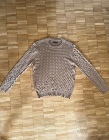 Arturo Calle Zopfmuster-Pullover beige – Grösse M