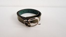 Damen Taillengürtel 68.5-78.5cm Olive Lack Kunstleder