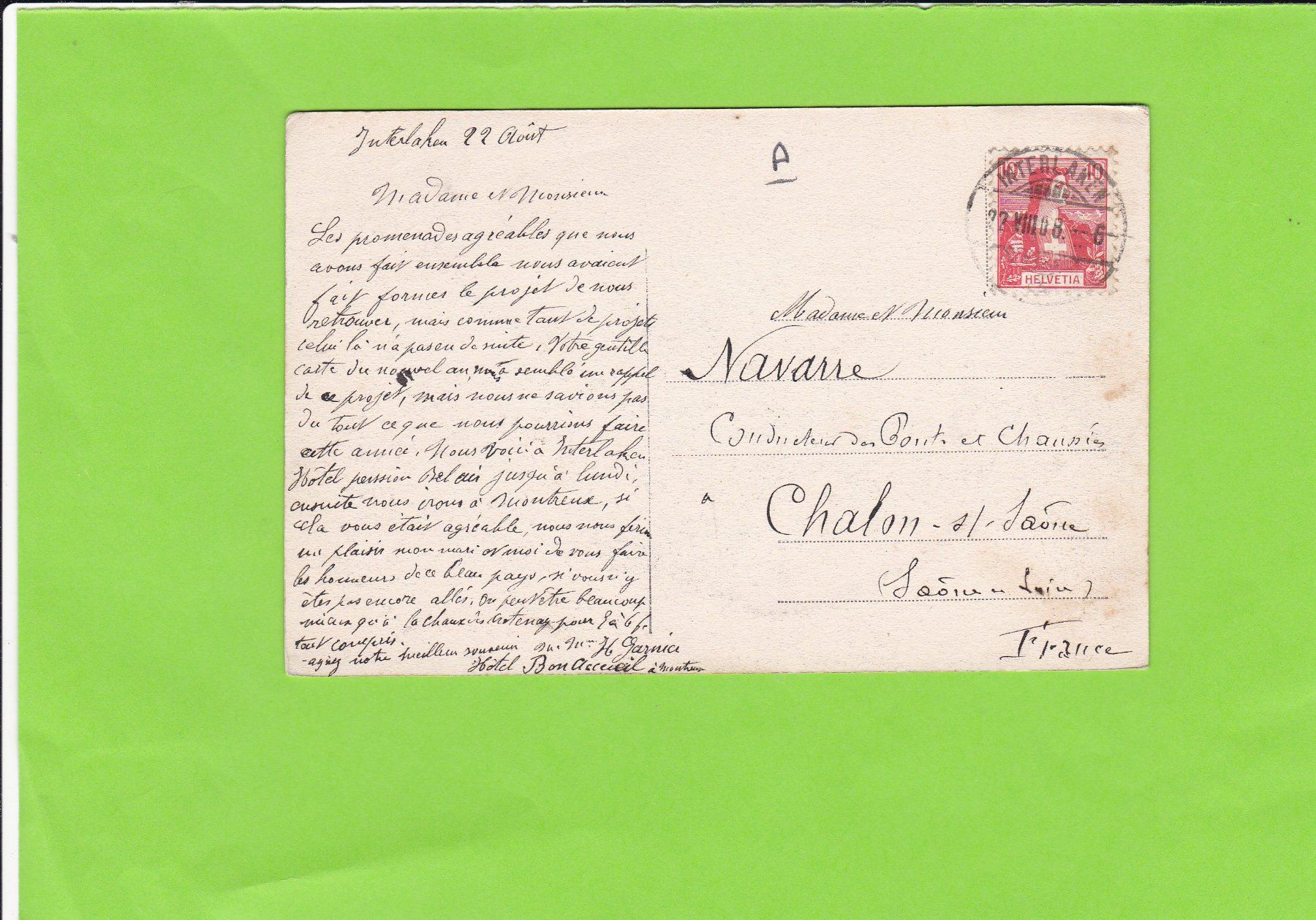 Cartoline postali: Interlaken-Mönch und Jungfrau – Usato da St. Peterzell venduto da neckertal 1