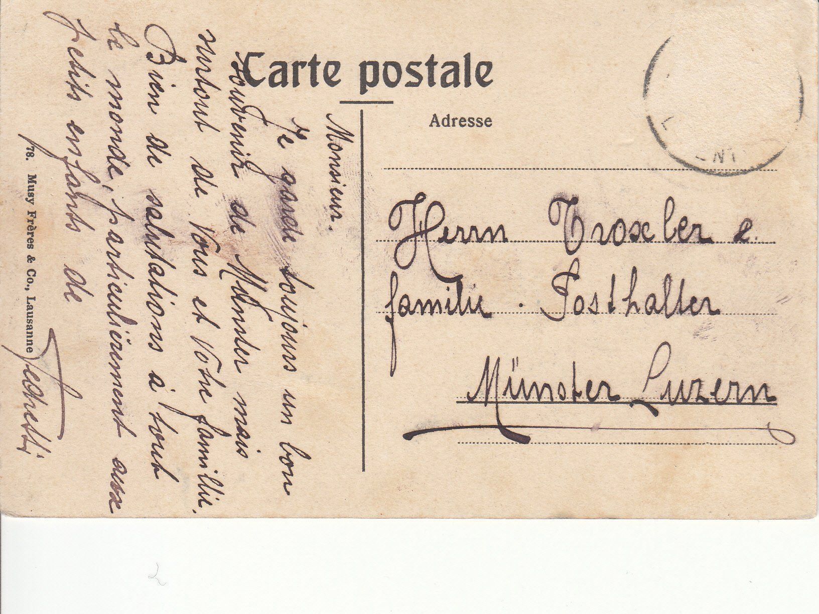 Cartoline postali: Ouchy ca. 1905 – Usato da Bürglen TG venduto da StampGraf 1