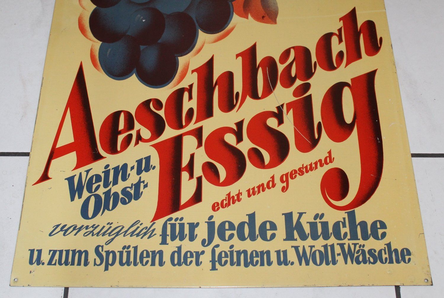 Insegne: Aeschbach Essig Blechschild CH – Usato da Lüchingen venduto da Aw67 2