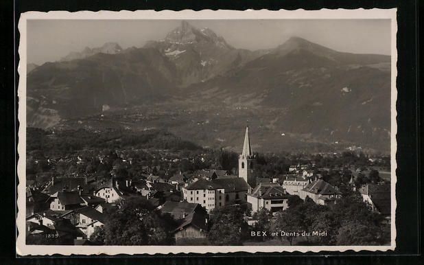 Cartoline postali: AK Bex, Totalansicht, et Dents du Midi – Usato da Berlin venduto da bartko-reher