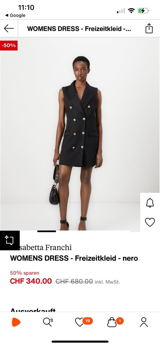 Vestiti: Schwarzes Kleid von 4th Reckless 38 Blazer Kleid  – Usato da Staad SG venduto da Chirrari 2