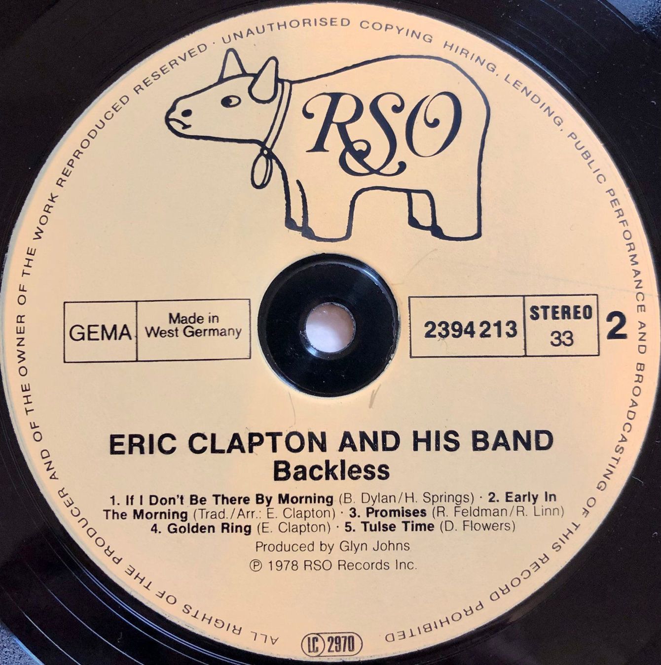 Dischi in vinile: Eric Clapton - Backless // LP: VG+; Sleeve: VG+ – Usato da Zürich venduto da saltbee 4
