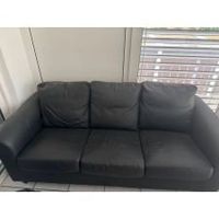 Sofa 3-Sitzer - Leder – Schwarz