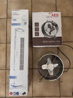Ventilatore a torre Silvercrest 45W e AEG Metallo Retro