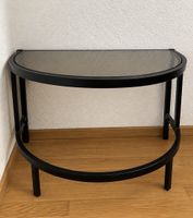 Vintage Beistelltisch/Nachttisch – Metall & Rauchglas