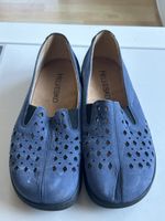 Helvesko Damenschuhe Grösse 36 blau Lochmuster Leder(I22)