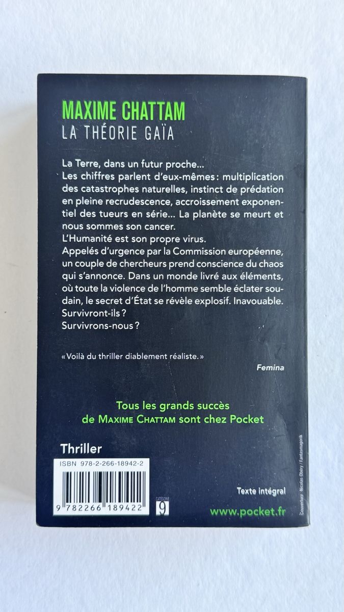 Libri: Maxime Chattam - La Théorie Gaïa – Usato da Neuchâtel venduto da Elipshop 1
