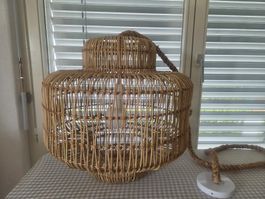 Hängelampenschirm aus Rattan