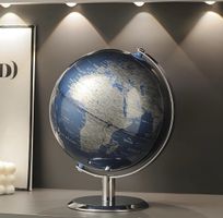 Stylish Blue/Silver World Globe - Perfect for Home or Office