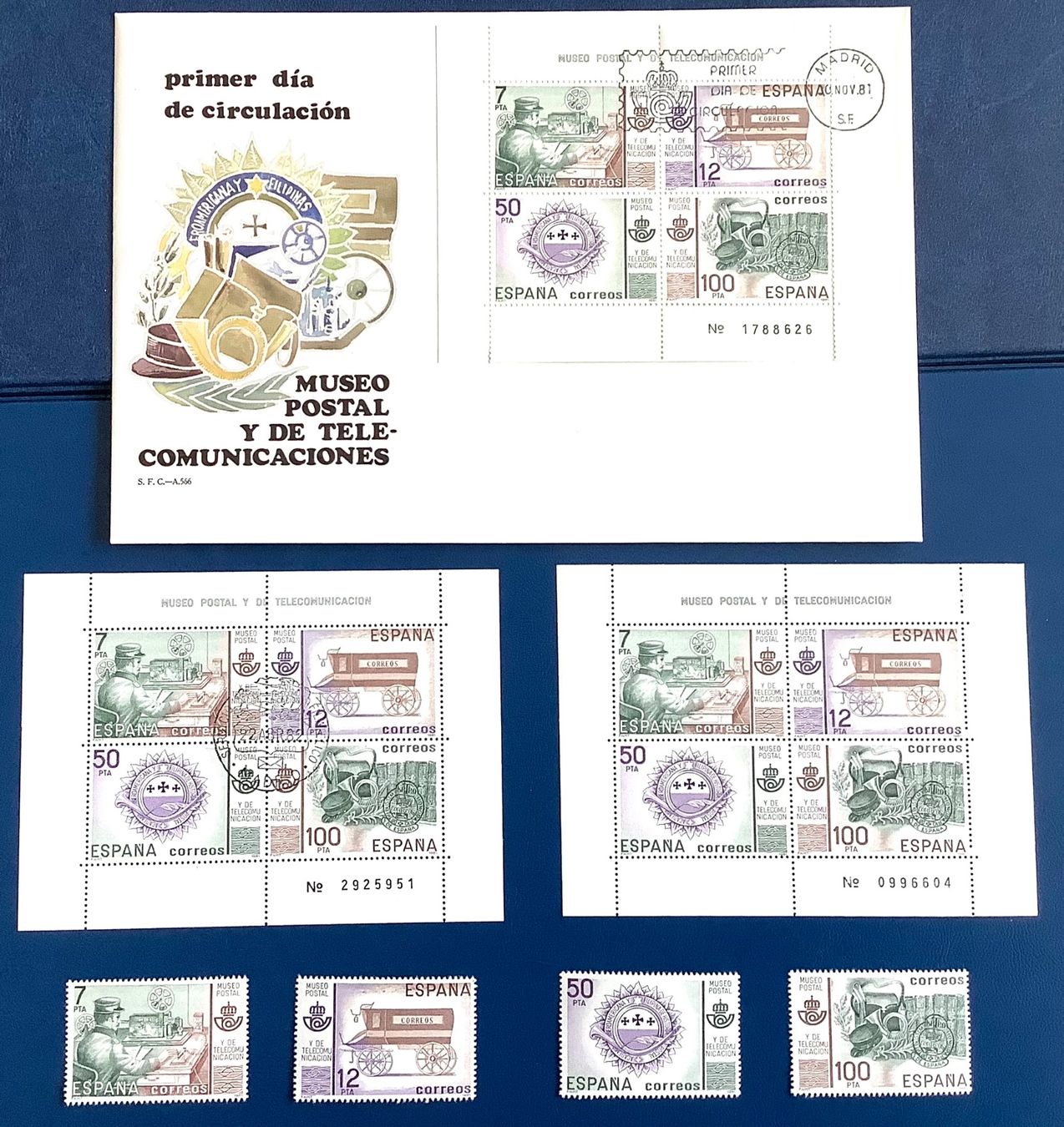Tutti i francobolli: 1981 Spanien Postmuseum  FDC + Block **+ET + Satz** – Nuovo (secondo la descrizione) da Liestal venduto da Skunk02