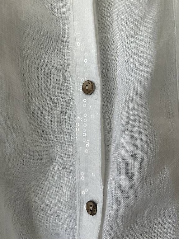 Camicette: Weisse Leinenbluse mit Glitzer L/XL – Usato da Pratteln venduto da vasare3 1