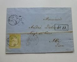 ++ Interessanter 40 Rp. Strubelbrief nach Paris 1858