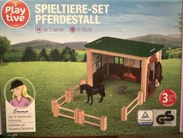 Playtive Spieltiere-Set Pferdestall, 8-teilig,