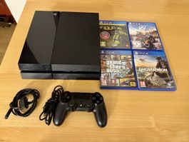 PS4 400 GB – Top Zustand – 1 Controller + 4 Spiele