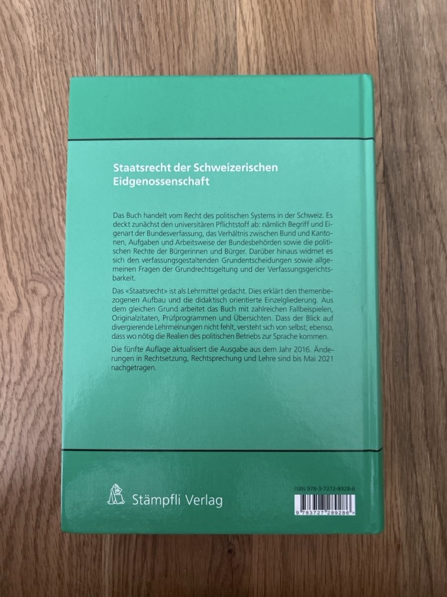 Bücher: Staatsrecht det Schweizerischen Eidgenpssenschaft, Tschannen – Gebraucht aus Bellinzona von giulia.bernasconi 1