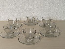 6 Espresso Tassen aus Glas