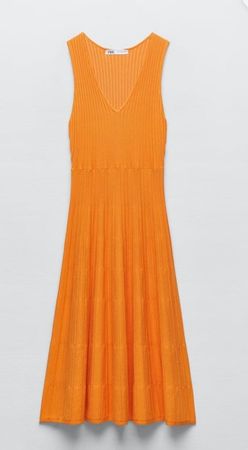 ZARA Strickkleid, Grösse L - Orange - TOP