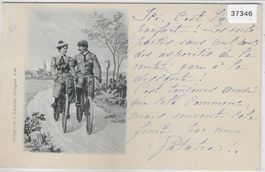 All Heil! Paar beim Velofahren 1898