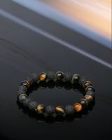 Armband aus Falkenauge und Lava