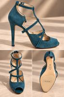Elie Saab High Heels Petrol Suede Size 39 New