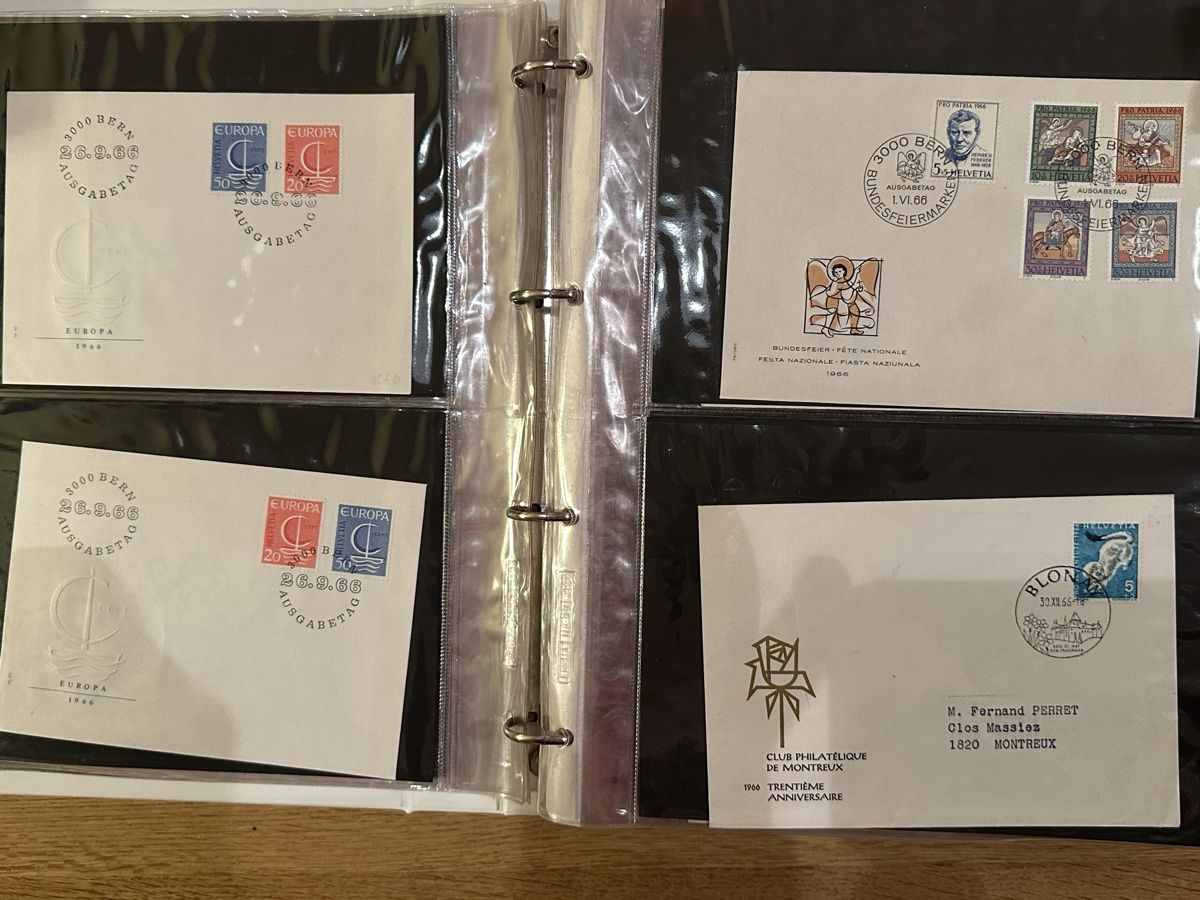 Alle Briefmarken: 125x FDC und Sonderbriefe Schweiz im Ringbinder – Gebraucht aus Schmitten / FR von Samsara169 2