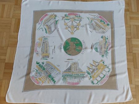 Tuch Baumwolle quadratisch Motiv Brüssel 1958