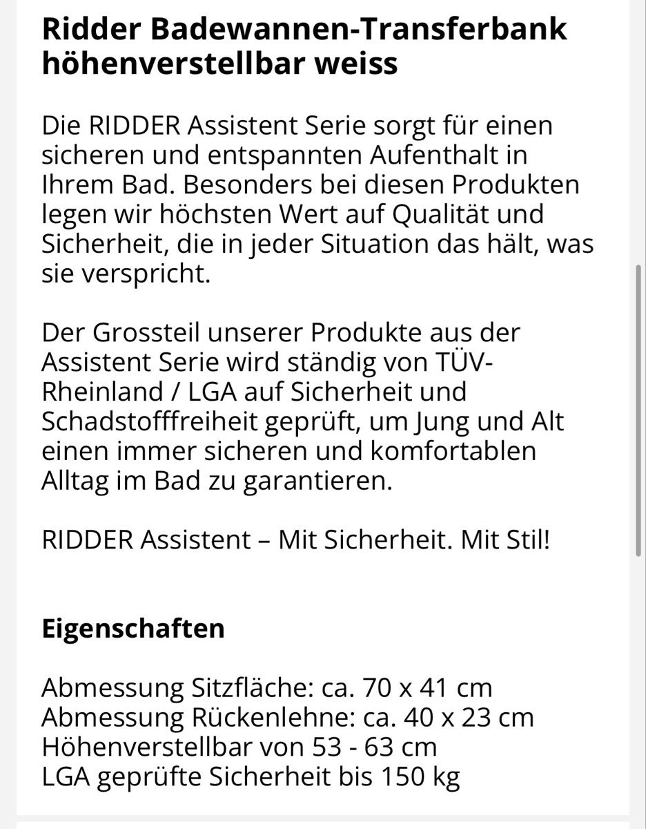 Vasche da bagno: Badewannen Transferbank – Nuovo (secondo la descrizione) da Wolfhausen venduto da metalgear99 3