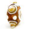 Glas Bead (No 2) braun/weiss - Neu