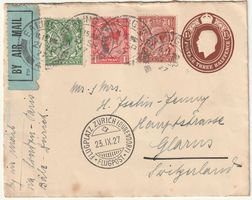 Luftpostbrief aus Grossbritannien nach Glarus 21.IX.27