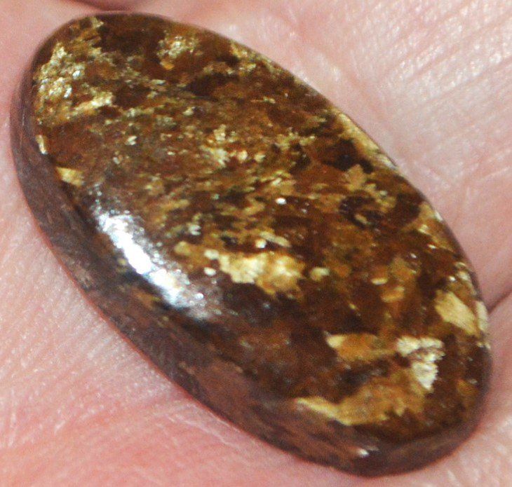 Minerali & Pietre curative: Cabochon L-2202 – Bronzit 23x12mm – Nuovo e nell'imballaggio originale da Goldiwil (Thun) venduto da han_v5b7 7