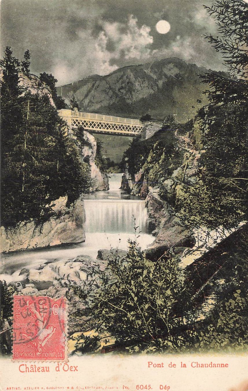 Cartoline postali: Chäteau d`oex pont chaudanne – Usato da Biasca venduto da Blenio71