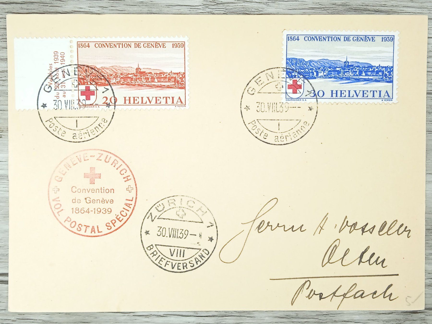 Tutti i francobolli: TR10 Carte Postale + Timbre Suisse 1939 – Usato da Cousset venduto da Patrick_Collections