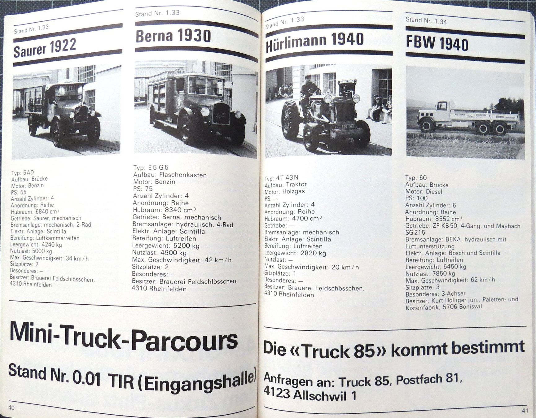 Documenti: Programm Truckaustellung Luzern von 1983 – Usato da Ettingen venduto da campione_1 1