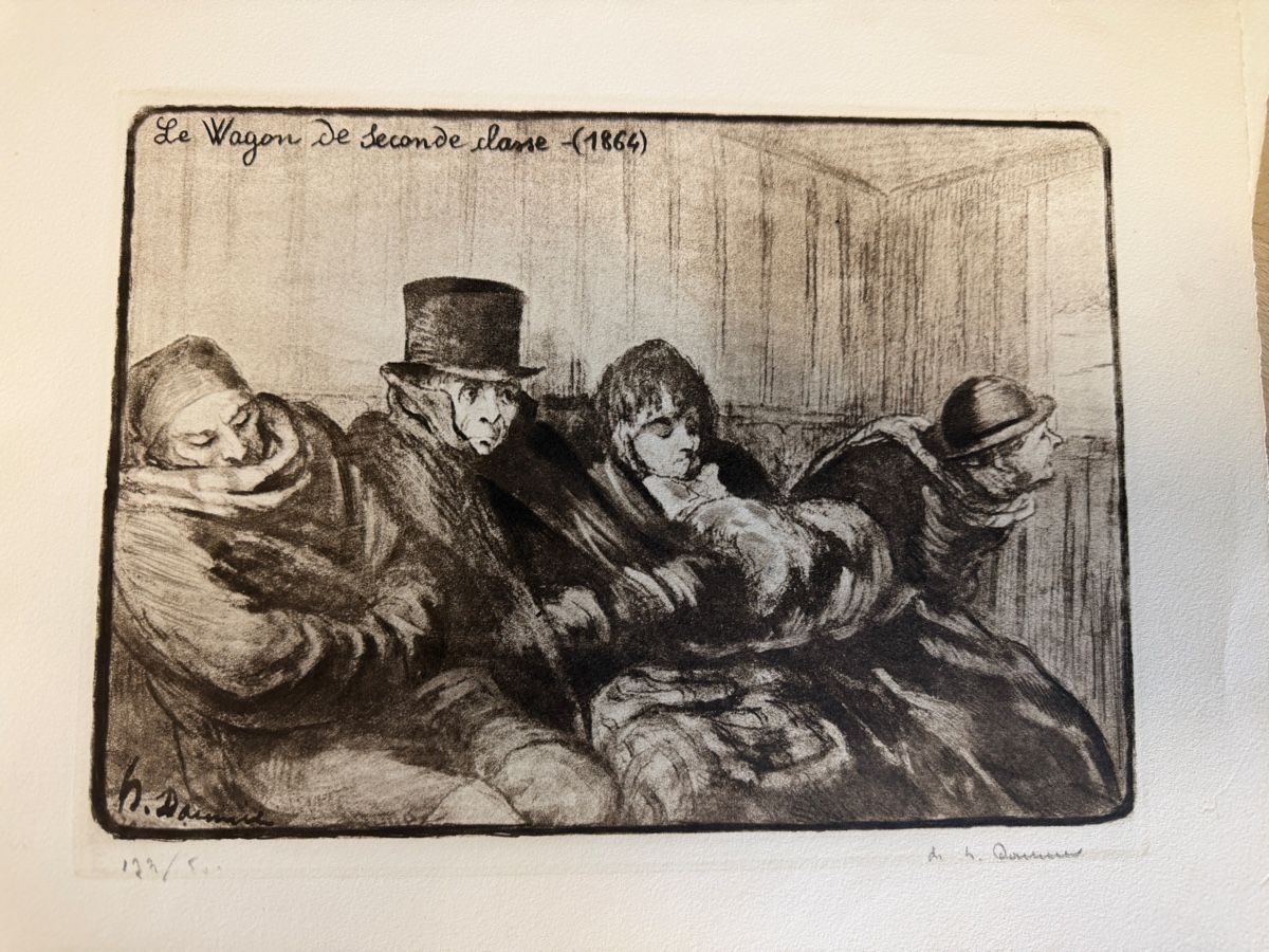 Arts picturaux & lithographies: Daumier Lithographie Le Wagon de Seconde classe  – D'occasion à Strengelbach par RaenAntikDesign