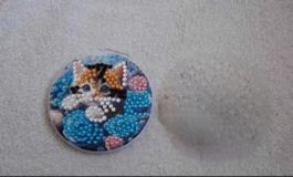 Miroir de poche diamond painting chats neuf/Taschenspiegel