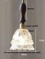 Lampe suspendue LED Vintage  en pierre de verre