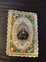 Antike Andachtskarte, Jesus mit Kelch, Gedicht, Sammlerkarte
